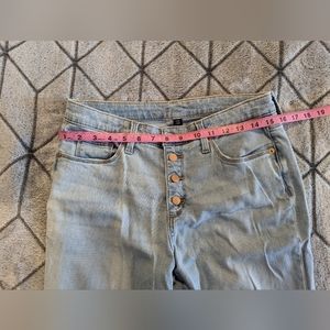 Light wash button up jeans